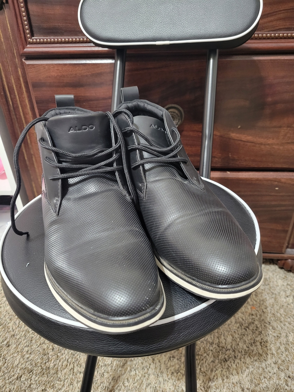 ALDO Men's Black Chukka Boots with White Contrast Sole